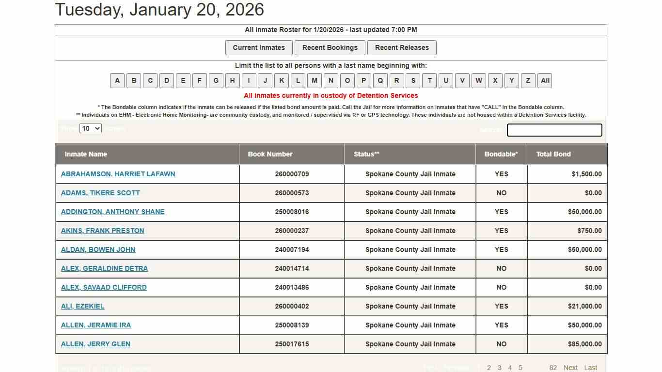 Detention Services - Inmate Roster